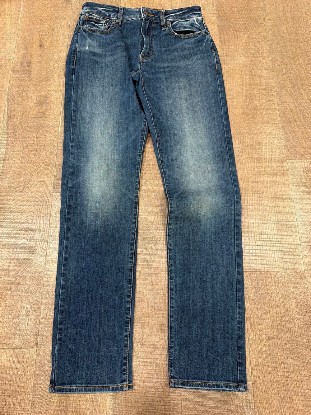 American Eagle 360 Extreme Flex Slim Straight Jeans Whiskered Faded Medium
